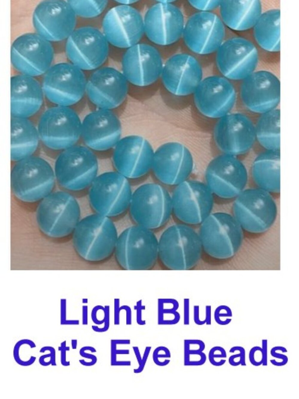 Light Blue Cat Eye Beads